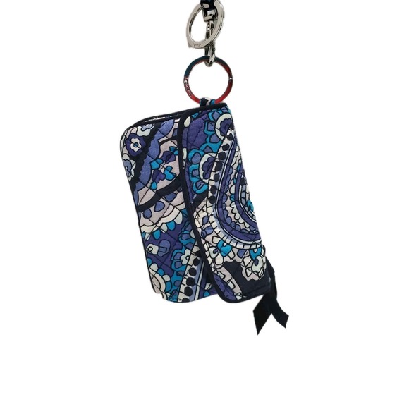 Vera Bradley Iconic In A Snap Card Case & Breakaway Lanyard Deep Night Paisley - Picture 2 of 6